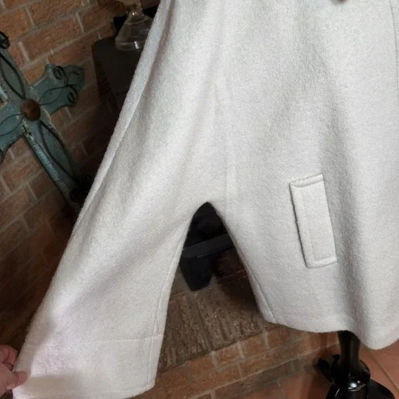 Preston & York Oversized Cream Wool Blend Coat Medium - Picture 5 of 6